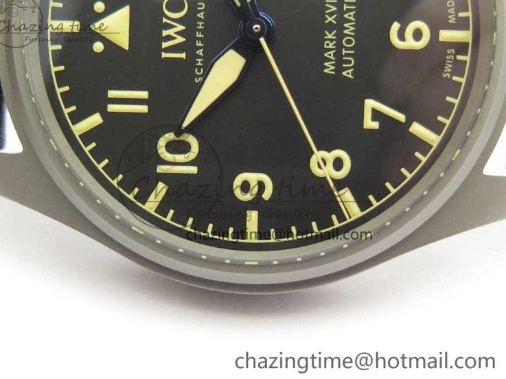 MIROTIME 0113 SmartChoice Mark XVIII IW327006 Titanium M+F 1:1 Best Edition Black Dial on Brown Leather Strap A 7145